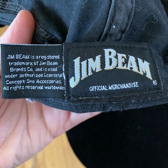 Jim Beam Whiskey Booze Cap Black & Gray Logo Embroidered Hat - Picture 4 of 4